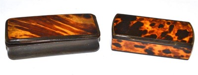 Lot 228 - Two 19th century tortoiseshell snuff boxes