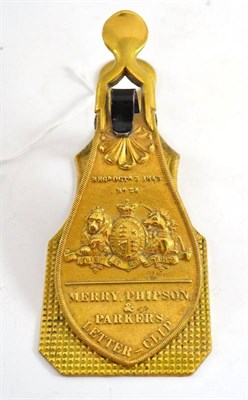 Lot 240 - A Merry Phipson & Parkers letter clip