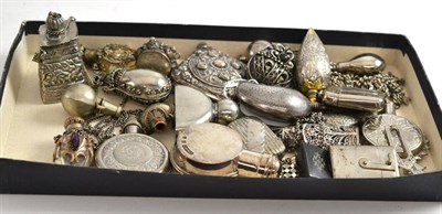 Lot 298 - Assorted Eastern white metal, pewter and other scent bottles etc