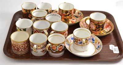 Lot 308 - A tray of 19th century coffee cans including two Spode gilt decorated examples, Ridgeway, etc