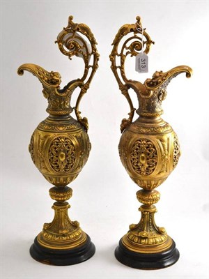 Lot 313 - Pair of garniture ewers