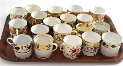 Lot 315 - Nineteen 19th century coffee cans including Spode, Newhall and Coalport examples