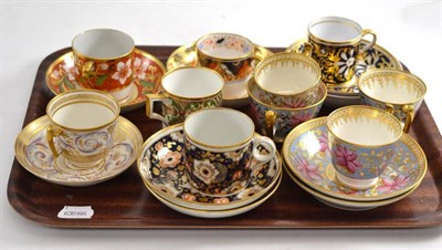 Lot 319 - Tray of 19th century coffee cans and saucers including Spode