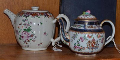 Lot 323 - A Chinese famille rose teapot and cover and a Samson of Paris teapot and cover