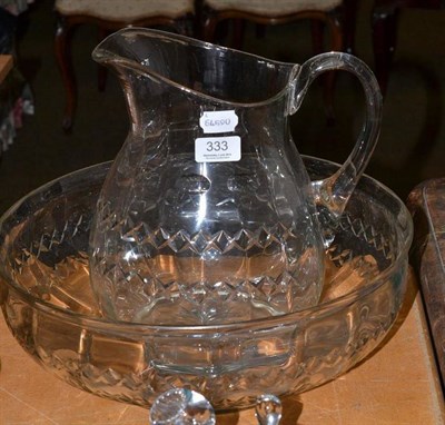 Lot 333 - Cut glass water jug and basin (a.f.)