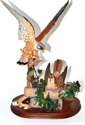 Lot 350 - Border Fine Arts 'The Kestrels', model No. L100 by David Burnham Smith, 43.2cm high, ltd...