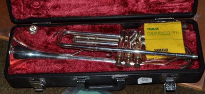 Lot 365 - Yamaha nickel-silver three valve trumpet in hard case