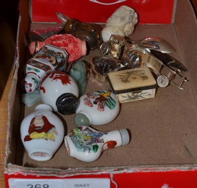 Lot 368 - Netsukes and scent bottles etc