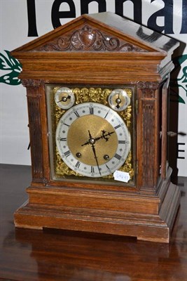 Lot 403 - A Winterhalder and Hofmeier oak bracket clock, movement stamped W&H with key