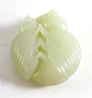 Lot 415 - Jade type double cicada ornament/pendant