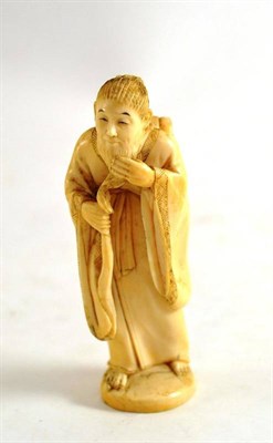 Lot 422 - Late 19th/early 20th century Japanese ivory bearded figure