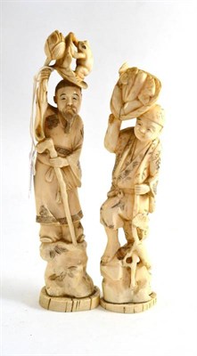 Lot 425 - Two late 19th/early 20th century Japanese ivory figures