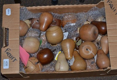 Lot 438 - Thirty-eight turned wood fruit specimens