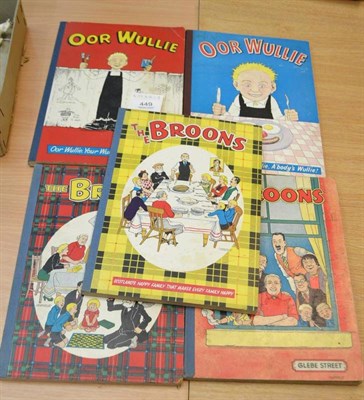 Lot 449 - ;Oor Wullie; Annuals, 1959 and 1961, together with ";The Broons"; Annuals, 1956 (no title...