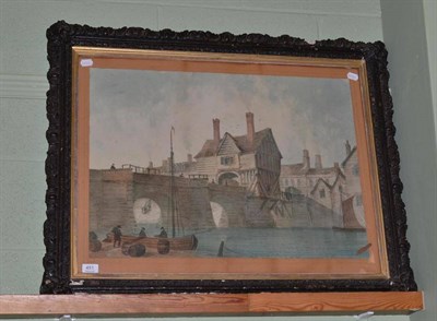 Lot 451 - British School, late 18th century, Bewdley Bridge, Worcestershire, indistinctly signed...