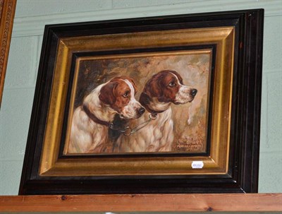 Lot 453 - Fergus Connell, Study of two hounds, signed, oil on panel