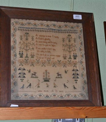 Lot 460 - A framed sampler worked by Eliza Fitch dated 1852