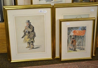 Lot 465 - 19th/20th century Continental School, seven similar watercolour portraits, one bearing...