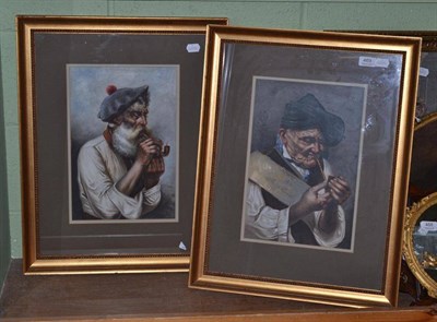 Lot 469 - 20th century Italian school, pair of portraits, oil on canvas