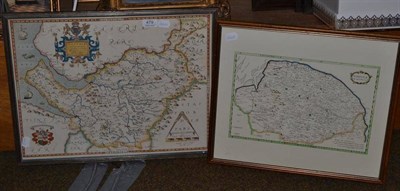 Lot 479 - After Christopher Saxton, a map of Cestriae and a map of Norfolk after Robert Morden (2)