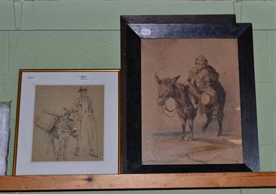 Lot 481 - A quantity of sporting prints, a framed watercolour portrait of a gentleman, a 19th century...