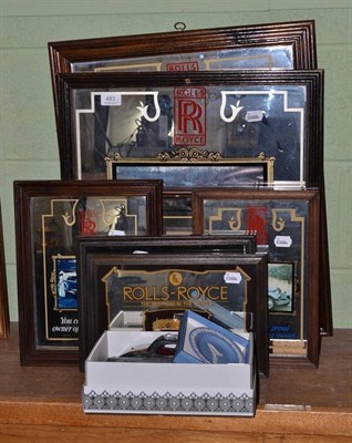 Lot 483 - Rolls Royce memorabilia including seven mirrors, place mats, model cars and a Wedgwood...