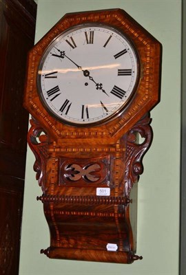 Lot 501 - An inlaid single fusee wall timepiece