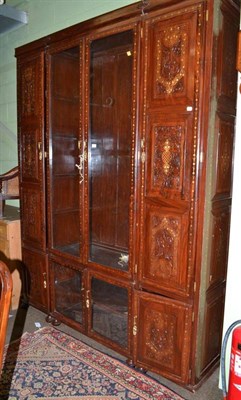 Lot 502 - Indian brass inlaid bookcase