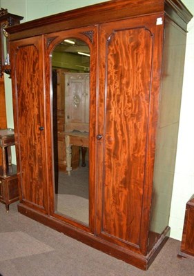 Lot 509 - Victorian mahogany triple wardrobe stamped Gillows of Lancaster