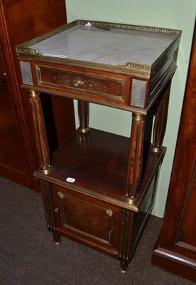 Lot 510 - Gilt bedside table with marble top