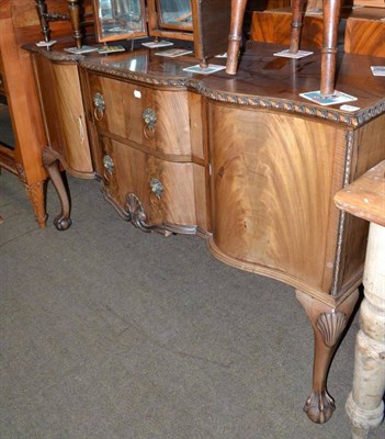 Lot 525 - 20th century mahogany sideboard on claw and ball feet