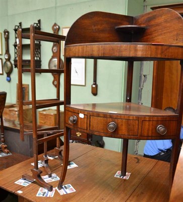 Lot 527 - Regency mahogany and ebony corner washstand and a folding towel rail