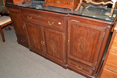 Lot 534 - Indian brass inlaid sideboard