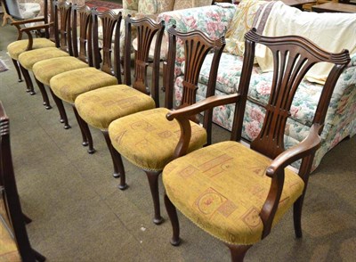 Lot 556 - Set of eight late 19th/early 20th century mahogany dining chairs