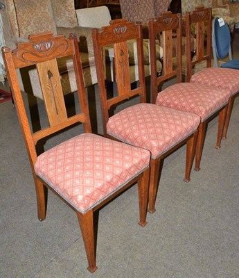 Lot 570 - Four Art Nouveau chairs