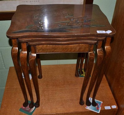 Lot 616 - Nest of three 20th century Japanned tables