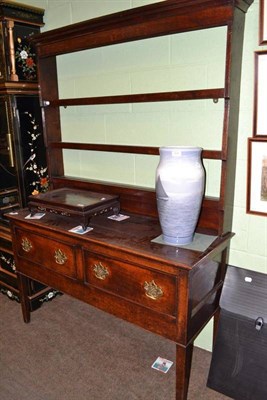 Lot 617 - Oak open dresser fitted with two drawers