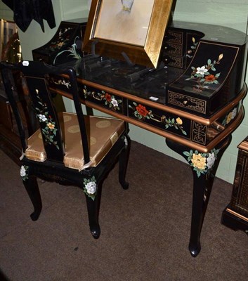 Lot 620 - Modern Carlton House style lacquer desk and chair