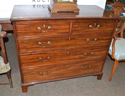 Lot 622 - George III mahogany five drawer straight fronted chest of drawers