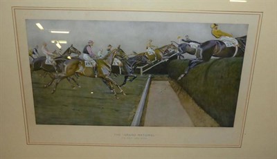 Lot 663 - After Cecil Aldin, The Grand National, a set of four colour prints; Des Snee, White Tornado, colour