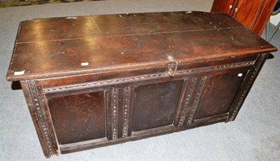 Lot 760 - Late 17th/early 18th century joined oak chest with hinged lid