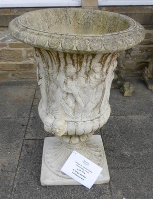 Lot 774 - A large garden campana shaped urn, 94cm high