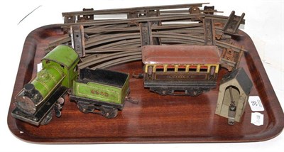 Lot 38 - Hornby O gauge tin plate train and track