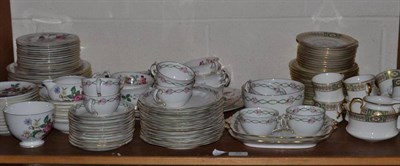 Lot 70 - A shelf of tea and dinner wares including a Royal Crown Derby tea service, a Wedgwood Charnwood...