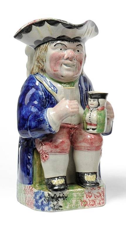 Lot 20 - A Yorkshire  "Ruddy Face " Toby Jug, circa 1810-20, of traditional form with tricorn hat,...