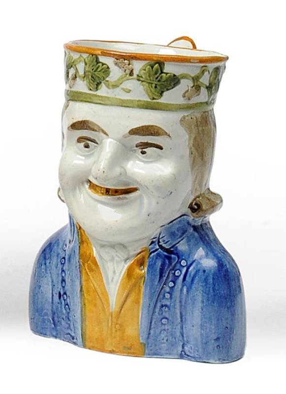 Lot 25 - A Pratt Type Pottery Character Jug, late 18th century, possibly representing Lord Rodney, wearing a
