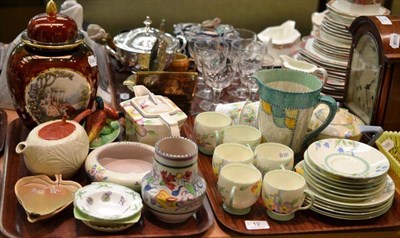 Lot 12 - Two trays of Art Deco Tuscan china tea set, Crown Ducal jug, Carlton ware, Poole etc