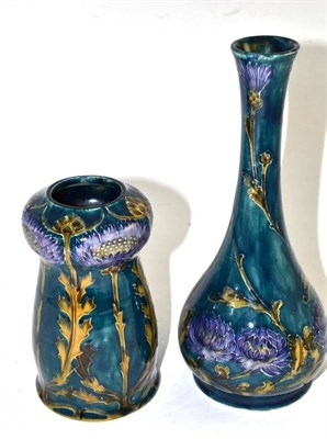 Lot 25 - Two Morris ware vases signed to the underside George Cartlige (a.f.)