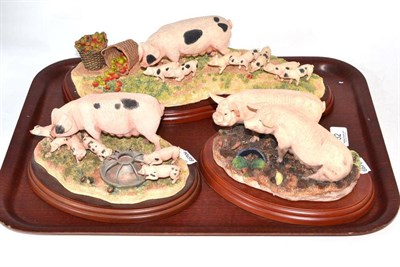 Lot 32 - Border Fine Arts 'Never Satisfied' (Sow and piglets) by Kirsty Armstrong, model No. B0442A;...
