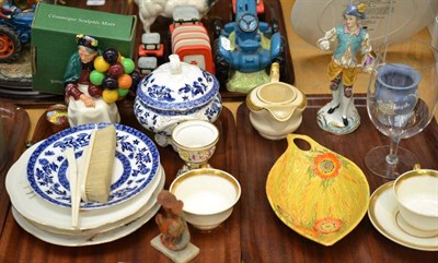 Lot 34 - A collection of decorative ceramics and glass including a LNER glass, Rockingham teawares,...